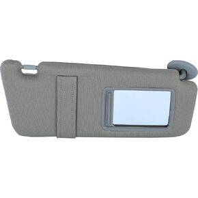 Kojem Gray Left Sun Visor W/Mirror Compatible with 2007-2011 Toyota Camry (Models W/O Sunroof) Driver Side - Replacement for 74320-06800-B0, 04002-30706-B0