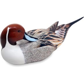 Novica Brown Animal تحت عنوان Albesia Wood Sculpture ، 4.9 "" Posing Pintail Duck "