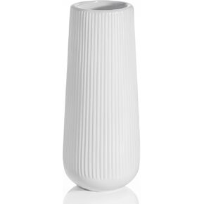 Elegant 8 Inch Ceramic Vase with Geometric Pattern, Decorative Vase with Jute Rope & Heart Charm for Home Décor, Table Centerpieces, and Gifts, Ideal for Living Room, Bedroom, and Office