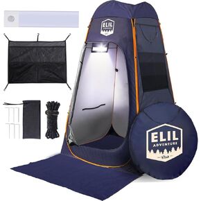 Camping Shower Tent with LED Sensor Light 6.23 ft Camp Shower Large Tent Easy Pop Up Privacy Tent Beach Changing Tent Pop Up Shower Tent Outdoor Shower Enclosure Portable Shower Tents for Camping in Kuwait