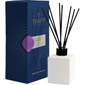 Trapp - No. 60 Jasmine Gardenia - Reed Diffuser Kit - Includes Set of Reeds, Scented Diffuser Oil (4 oz.), Vase - Long Lasting Scent Notes of Gardenia, Night Blooming Jasmine, and Hint of Honeysuckle