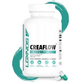 Creaflow Creatine Pump Capsules - Stim Free Formula, Advanced Creatine Supplement for Muscle Growth, Strength & Performance - 180 Capsules, 30 Servings
