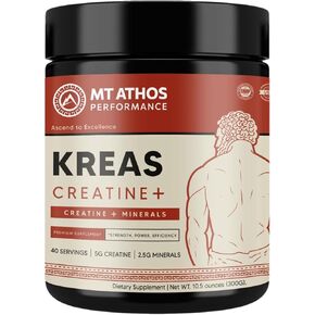 Kreas Creatine+ | Essential Blend of Creatine and Minerals | 5 g Creatine per Serving | 2.5 g Minerals per Serving | 40 Servings - 10.5 oz