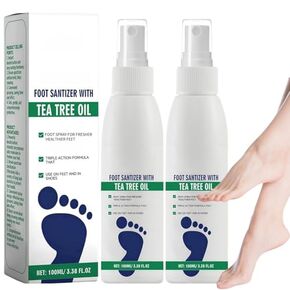Foot Sanitizer Spray with Tea Tree Oil, Clear Foot Sanitizer Spray, Soothing Foot Care (3PCS)