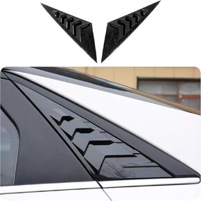 Car Accessories Fit for Hyundai Elantra 2021 2022 2023 2024 Rear Window Shutter Louvers Cover Trim (Glossy Black) 2PCS ABS