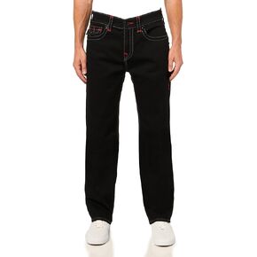 True Religion Men's Ricky Quadriple Logo Super T Flap Jeans