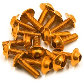 uxcell 15PCS M6 X 20mm Red Hexagon License Plates Fairing Bolts Screws for Motorcycle