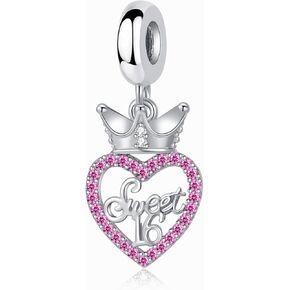 Sweet 16 Dangle Charm Happy Birthday Bead for European Bracelet Women Present