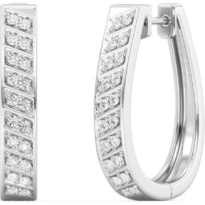GILDED Lab-Grown Diamond Hoop Earrings for Women, Sterling Silver Hinged Hoops – Elegant Jewelry Gift box included