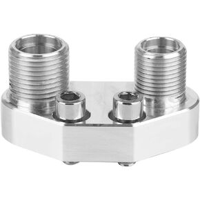 AC Compressor Adapter Fitting Polished Finish Sanden SD7B10 7176 Aluminum Silver