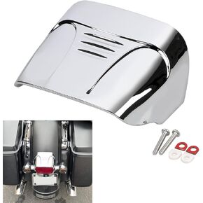 Motorcycle Chrome Taillight Cover without Slots Rear Tail Light Visor Cover Compatible with 1973-2023 Harley Wide Glide Touring Street Electra Glide Road King Glide Softail Sportster