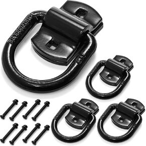 Bekith 4 Pack 1/2 "Hight Duty-On Forged D Ring ، Fultra Deagender 12000 lbs Toke Break Tied Down Hound Surface Mount Houps for trailer ، و Truck Sed ، وربط الشحن ، والأسود.