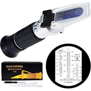 Gain Express 6-in-1 Automotive Car Refractometer ATC for Adblue/Antifreeze/Battery Acid/Windshield Fluid, Coolant Charge Specific Gravity Density Condition
