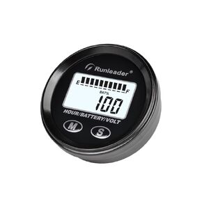 Runleader 12V/24V 36V 48V Battery Percentage Indicator,Hours & Voltage Gauge,Applicable to Battery Lead Acid Gel LiFePO4 Trojan AGM 18650,Backlight Display for Lawn Mower Golf Cart Forklift Motorhome