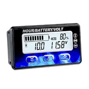 Runleader DC12V to 48V Mini Battery Capacity Meter Volt Meter, TOT Hours Record for Lead Acid Gel LiFePO4 Trojan AGM 18650 Lithium Battery Powered Golf Cart Forklift Lawn Mower Motorhome etc.