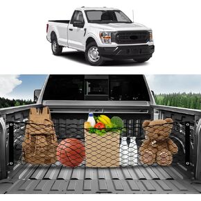 Karltys 2024 2025 F-150 Cargo Net for 2015-2025 Ford F-150 F-250 F-350 Envelope Style Truck Bed Cargo Net, Elastic Heavy Duty F150 Pickup Truck Bed Cargo Net Nylon Mesh Storage Netting Organizer