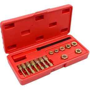 RULLINE 15-Piece Metric Thread Chaser Set Universal Thread Chaser Set 7-Piece Universal Thread Rethread Repair Tool Kit, for Repairing Damaged External and Internal Threads on Nuts, Bolts, and Studs