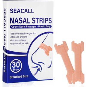 30Ct Nasal Strips for Breathing - Sleep Nose Strips for Snoring, Instant Reduces Nasal Congestion for Better Sleep, Drug Free, Anti Snoring Nose Tape for Men & Women