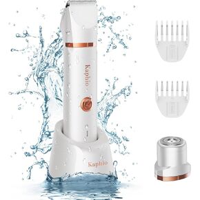Kaphio Waterproof Bikini Trimmer, Hair Clippers for Women with 3 Hair Trimmer Guards for Clipping, 2 in 1 Rechargeable Body & Bikini Trimmer for Women, Tiffany Blue in Saudi Arabia