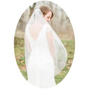 Edary Bridal Wedding Veil with Comb Pencil Edge Wedding Veil Drop Veils Elbow Length Bridal Veil 2 Tier Tulle Hair Accessories for Bride and Bridesmaids（Ivory）