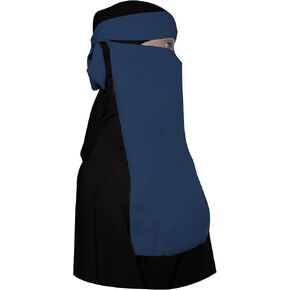 Niqab Half Nosepiece Face Cover Veil Breathable Clothing For Muslim Islamic Islam Hejab Hijab Women Womens Burqa Abaya Jilbab (Dark Blue)
