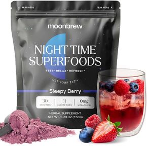 MoonBrew Night Time Superfoods, Sleep Berry (5.29 Oz)