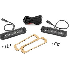 Rough Country Dual 6" Flush Mount LED Light Bars - Black Series Light Bar, Flush Mount, 2880 Lumens, Flood Beam, Pair