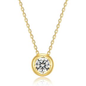 Miss Mimi 1/2 Ct Moissanite Diamond 925 Sterling Silver Necklace قلادة قلادة ، 16 " + 2" قلادة مويسانيت مويسانيت ، هدية مجوهرات لها