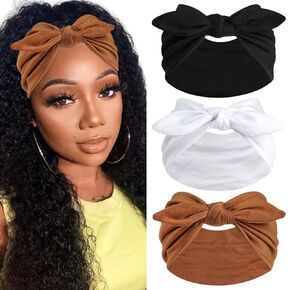Bandana Headbands Paisley Print Wide Headbands for Women Bow Headband Knotted Head Wraps Non Slip Hairbands Knotted Hair Scarf Headband Workout Yoga Stretchy Turban Boho Head Bands
