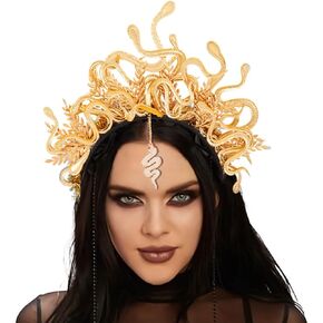 Gortin Medusa Snake عقال رأس هالوين أزياء الرأس الإلهة اليونانية غطاء الرأس تنكرات الشعر إكسسوارات الشعر للنساء