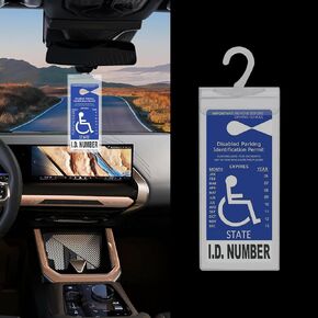 1PCS Work Permit Holder, Handicap Placard Holder for Auto, Transparent Handicapped Placard Holder with Large Hanger, Placard Holder for Disability Parking Car Accessories Fit Car (1PCS)
