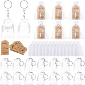 30 Set Baseball Keychain Jersey Baseball Keychains with Cards and Organza Bags, Sports Club Team Favors Party Reward Gifts for Boys Girls Men Women Player Fan