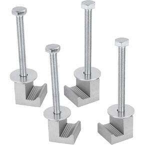 J Hook Crossover Pickup Tool Box Clamps Mounting Clamps Universal Universal Truck Tool Box Mount Down مع مسامير وغسالات 4pcs (أسود)