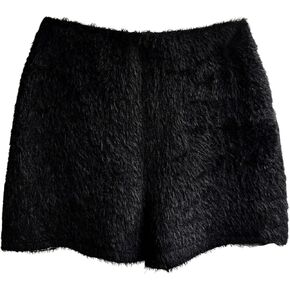MakeMeChic Women's Casual Fuzzy Pajamas Shorts High Waisted Fleece Flannel Lounge Shorts Bottom