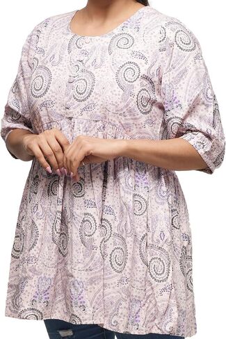 Cotton Kurti Tunic Top for Women - Stylish & Comfortable for Casual & Work Wear, Breathable & Soft in Kuwait