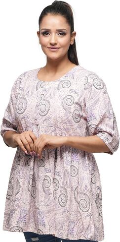 Cotton Kurti Tunic Top for Women - Stylish & Comfortable for Casual & Work Wear, Breathable & Soft in Kuwait