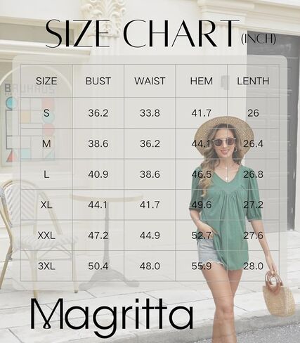Magritta Womens Puff Half Sleeve Summer Tunic Tops Casual Chest Pleated Shirts Work Blouse for Women Dressy in Kuwait