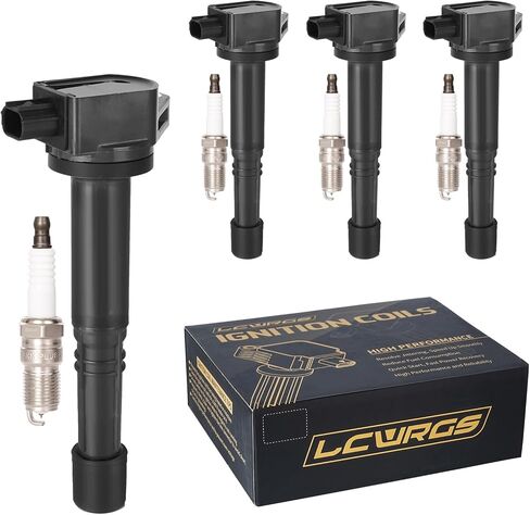 Set of 4 Ignition Coil Pack and Spark Plugs Fits for 2.4 L4 Honda Accord CRV Crosstour Civic SI Acura ILX 2008 2009 2010 2011 2012 2013 2014 Replaces UF602 in Saudi Arabia