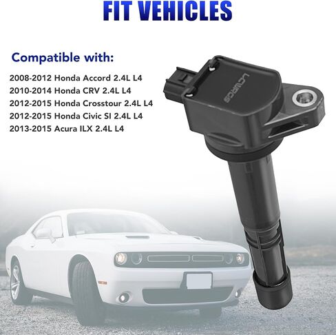 Set of 4 Ignition Coil Pack and Spark Plugs Fits for 2.4 L4 Honda Accord CRV Crosstour Civic SI Acura ILX 2008 2009 2010 2011 2012 2013 2014 Replaces UF602 in Saudi Arabia