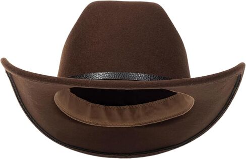 Western Felt Cowboy Cowgirl Hat - Wide Brim Panama Jazz Fedora Hat with Floral Engraved Buckle Belt Decoration 22.4" to 22.8" Black in Kuwait