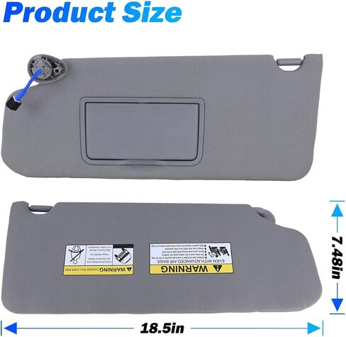 Left Drvier Side Sun Visor مع نوبات الضوء لعام 2009 2010 2011 2012 2013 2014 2015 Honda Pilot يحل محل# 83280-SZA-A01ZA (Gray) in Kuwait