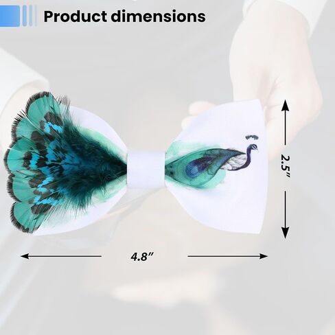 Men's Handmade Feather Bow Tie Satin Silk Pre-tied Solid Bow Ties for Men with Gift Box in Saudi Arabia