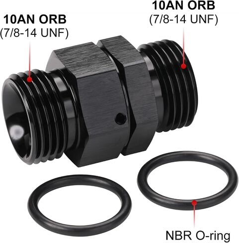 6AN -6 ORB Male to 8AN -8 ORB Male Swivel Union Fitting Adapter Coupler Aluminum Black in Saudi Arabia
