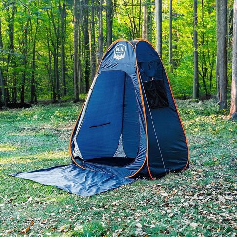 Camping Shower Tent with LED Sensor Light 6.23 ft Camp Shower Large Tent Easy Pop Up Privacy Tent Beach Changing Tent Pop Up Shower Tent Outdoor Shower Enclosure Portable Shower Tents for Camping in Kuwait