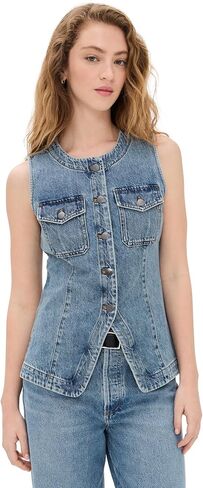 Madewell Women's Denim High Crew Neck Vest in Saudi Arabia