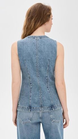 Madewell Women's Denim High Crew Neck Vest in Saudi Arabia