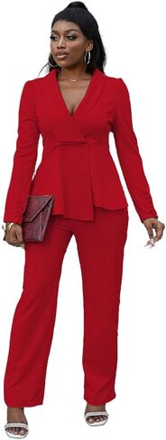 Huisifang Women's Pant Suits Dary Business Discal Cashull Blazer Pantuits مجموعات 2 قطعة عمل in Saudi Arabia