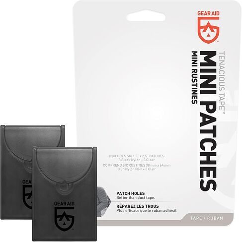 GEAR AID Tenacious Tape Mini Patches to Repair Jackets, Tents and Rain Gear, Black, 1.5"x2.5" in Saudi Arabia