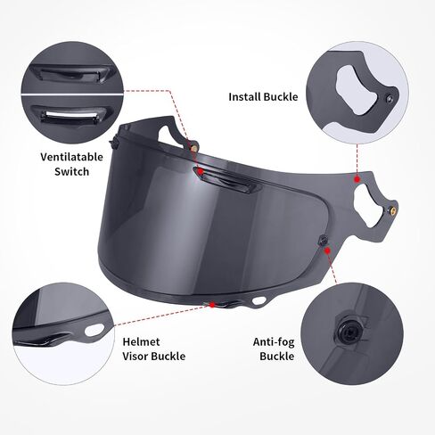 Regent-X Visor Replace ، VAS-V Max Visor Face Shields متوافقة مع Corsair-X ، Quantum-X ، Signet-X ، DT-X ، Defiant-X (أسود) in Kuwait