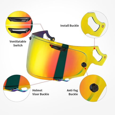 Regent-X Visor Replace ، VAS-V Max Visor Face Shields متوافقة مع Corsair-X ، Quantum-X ، Signet-X ، DT-X ، Defiant-X (أسود) in Kuwait